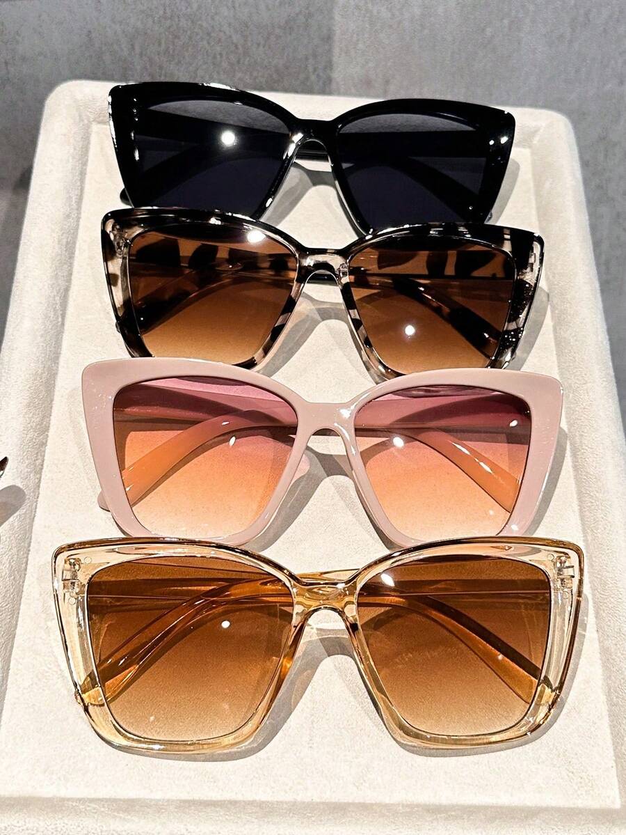 Sunglasses Cat Eye - 3/4pcs Kacamata Wanita Bingkai Mata Kucing,