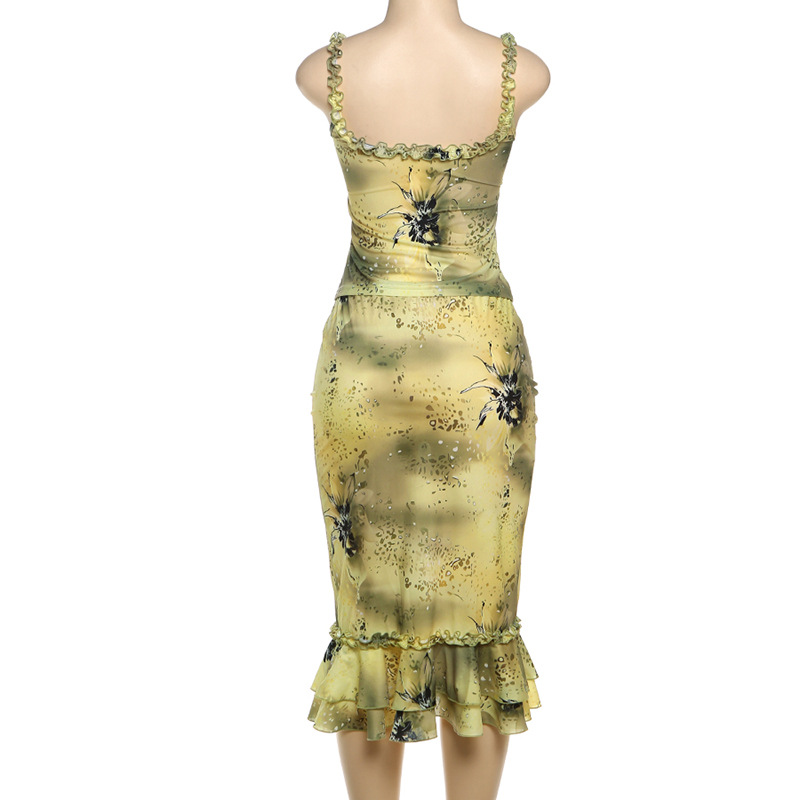 Gaun Wanita 2 Potong Motif Bun - Midi Skirt Floral ulasan dan harga
