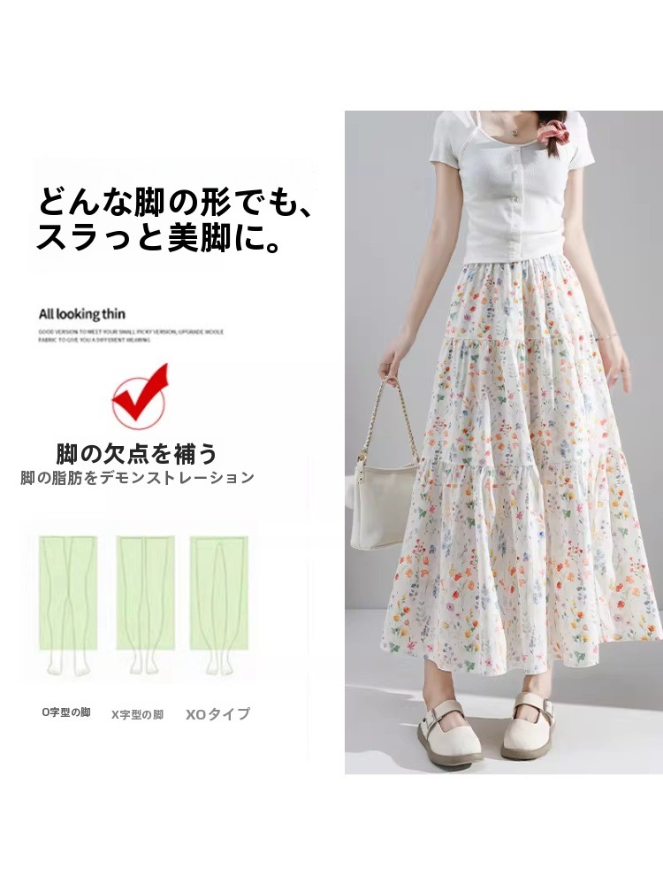 Rok Midi A-Line Motif Bunga Uk - Midi Skirt Floral ulasan dan harga